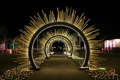 Gate / Entrance and Aisle / Walkway — Sangeet decor — Radisson Blu